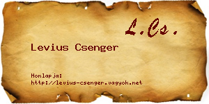 Levius Csenger névjegykártya